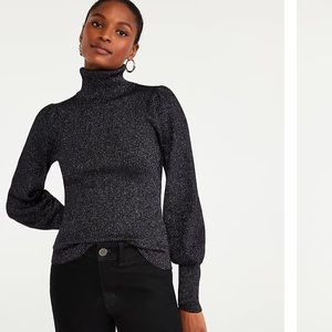 Puff sleeve metallic sweater Ann Taylor NWT